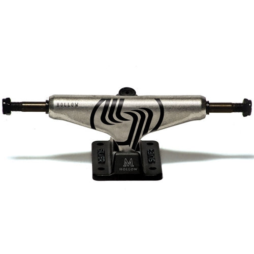 Silver M-Hollow Skate Trucks Silver Black 8.25 Set