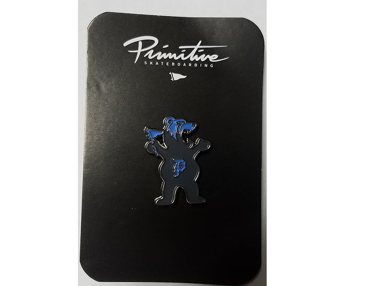 Primitive Bear Lapel Pin Black 1inch