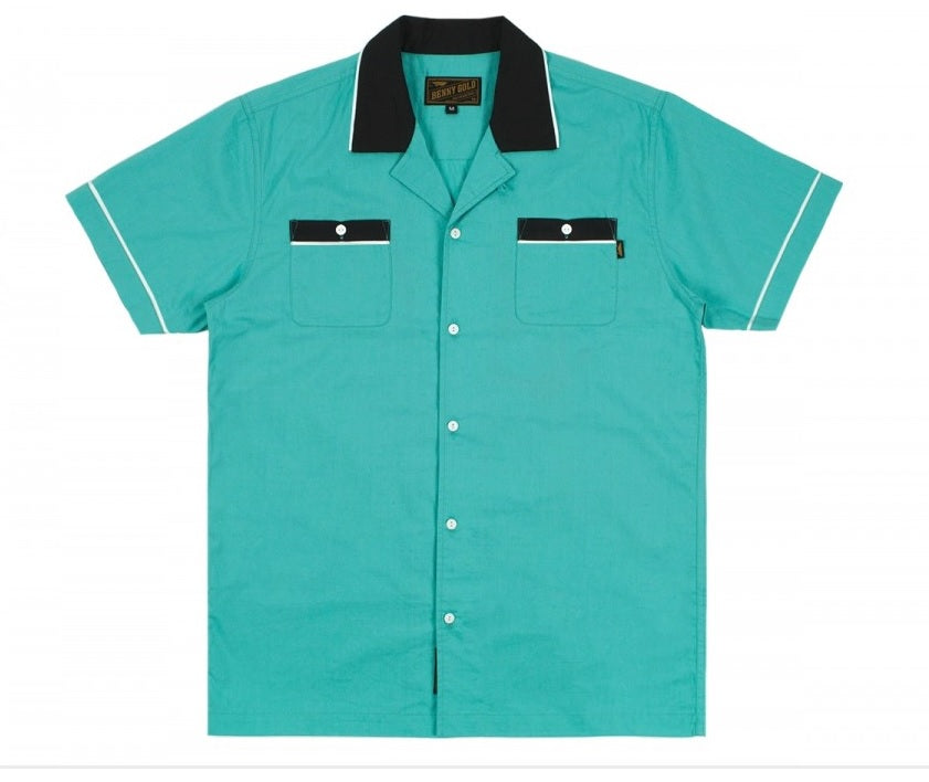 Benny Gold Strike Bowling Woven Seafoam