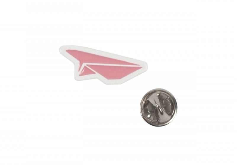 Benny Gold Paper Plane Lap Pin Coral 1inch
