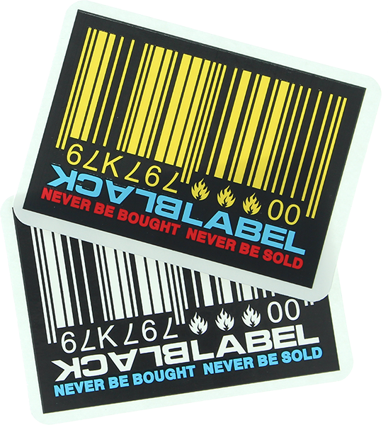 BLACK LABEL BARCODE DECAL STICKER (2 pack)