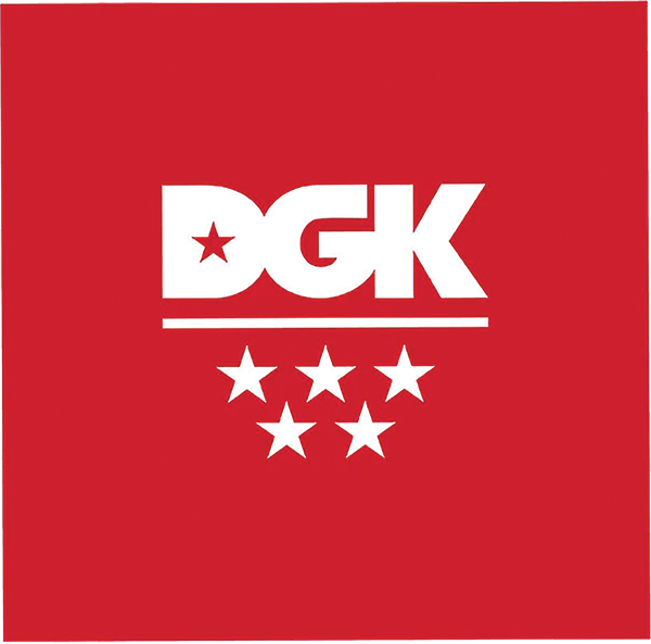 DGK 5-STAR WHITE/RED STICKER SINGLE