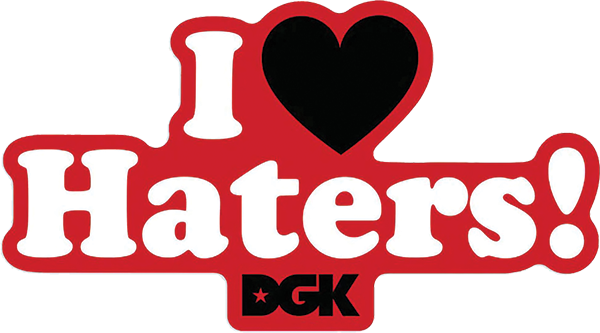DGK HATERS RED/BLK STICKER SINGLE