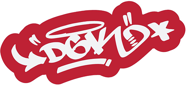 DGK TAGGED STICKER WHITE/RED (2 pack)