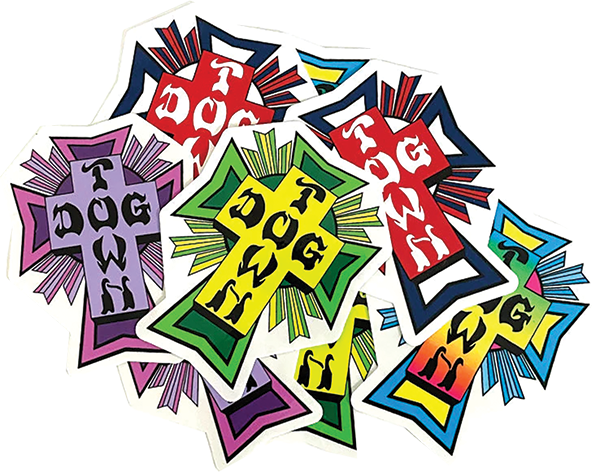 DOGTOWN 10/PACK ASSORTED CROSS LOGO STICKERS