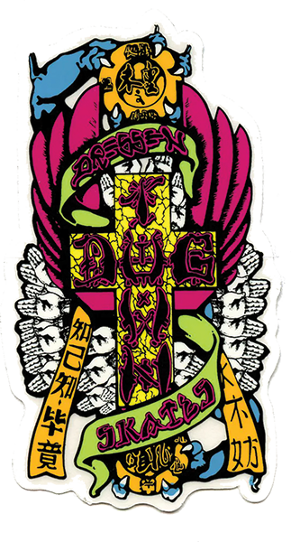 DOGTOWN DRESSEN HANDS 80'S 4" STICKER