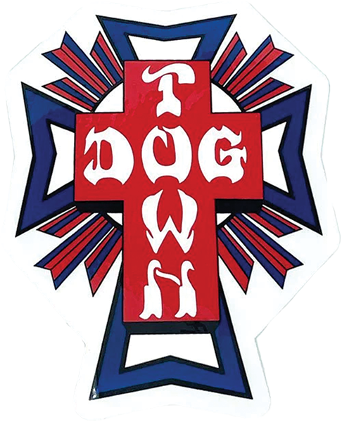 DOGTOWN 80'S CROSS LOGO DECAL 1" USA