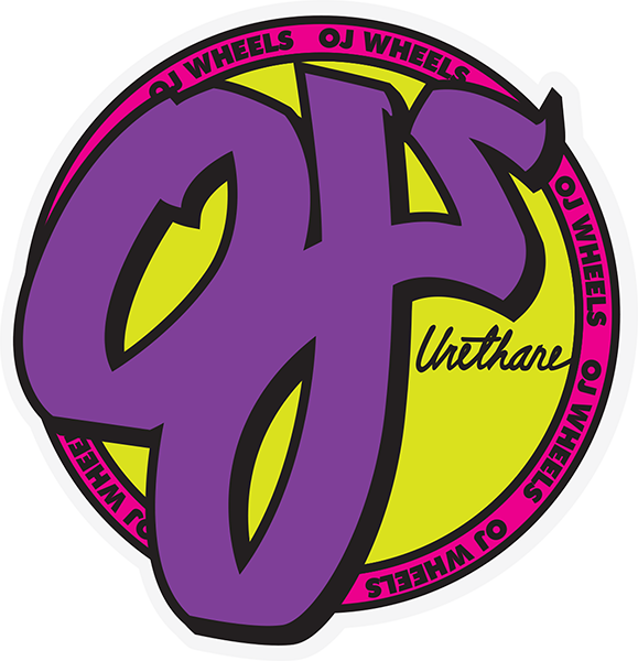 OJ OJ WHEELS STICKER 3X3.1 PURPLE/PINK/YELLOW