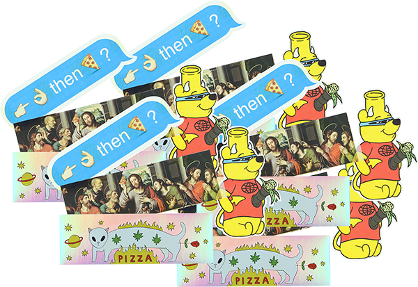 PIZZA STICKER PACK#6 20/PACK ASSORTED DECALS STICKERS