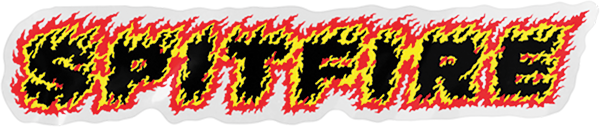 SPITFIRE FLAMES SCRIPT STICKER MD