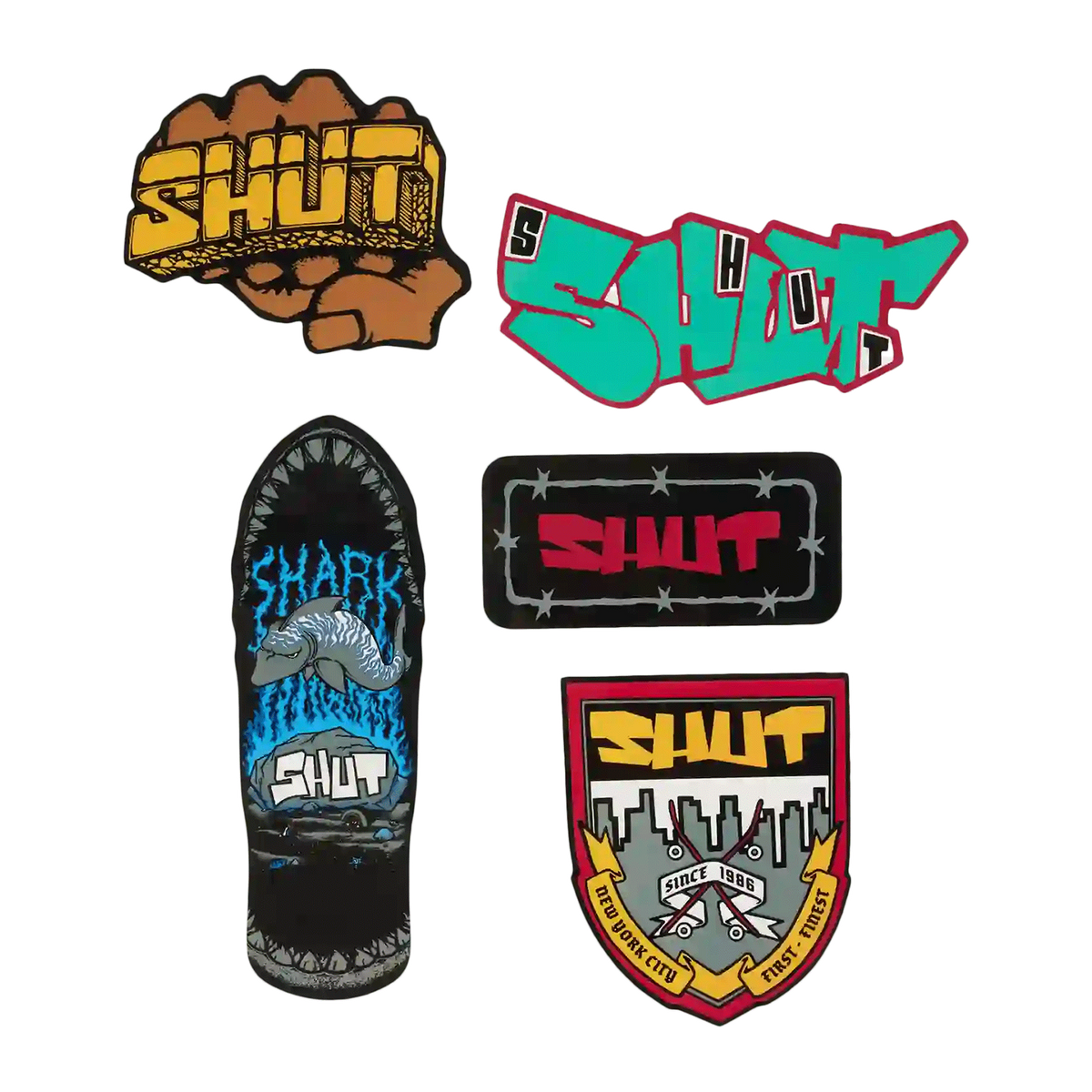 SHUT ASSORTED STICKERS 5PK
