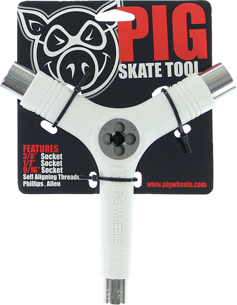 PIG SKATE SKATE TOOL-WHITE tri-socket threader