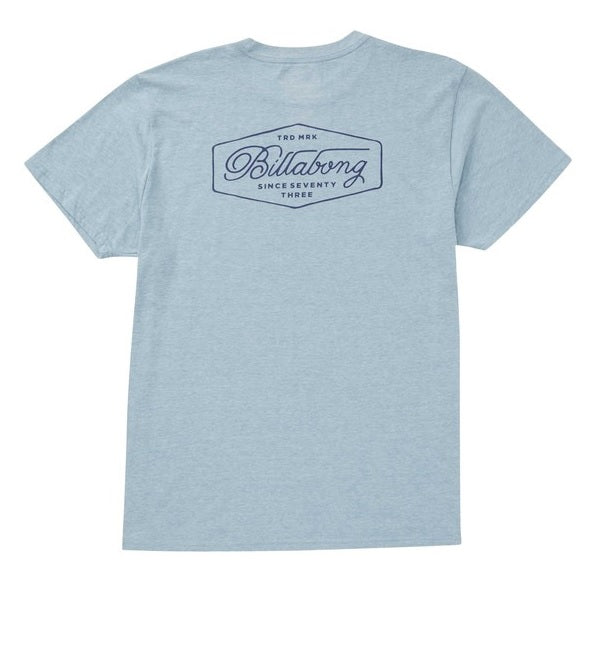 Billabong Trademark SS Tshirt Mens Denim Heather M