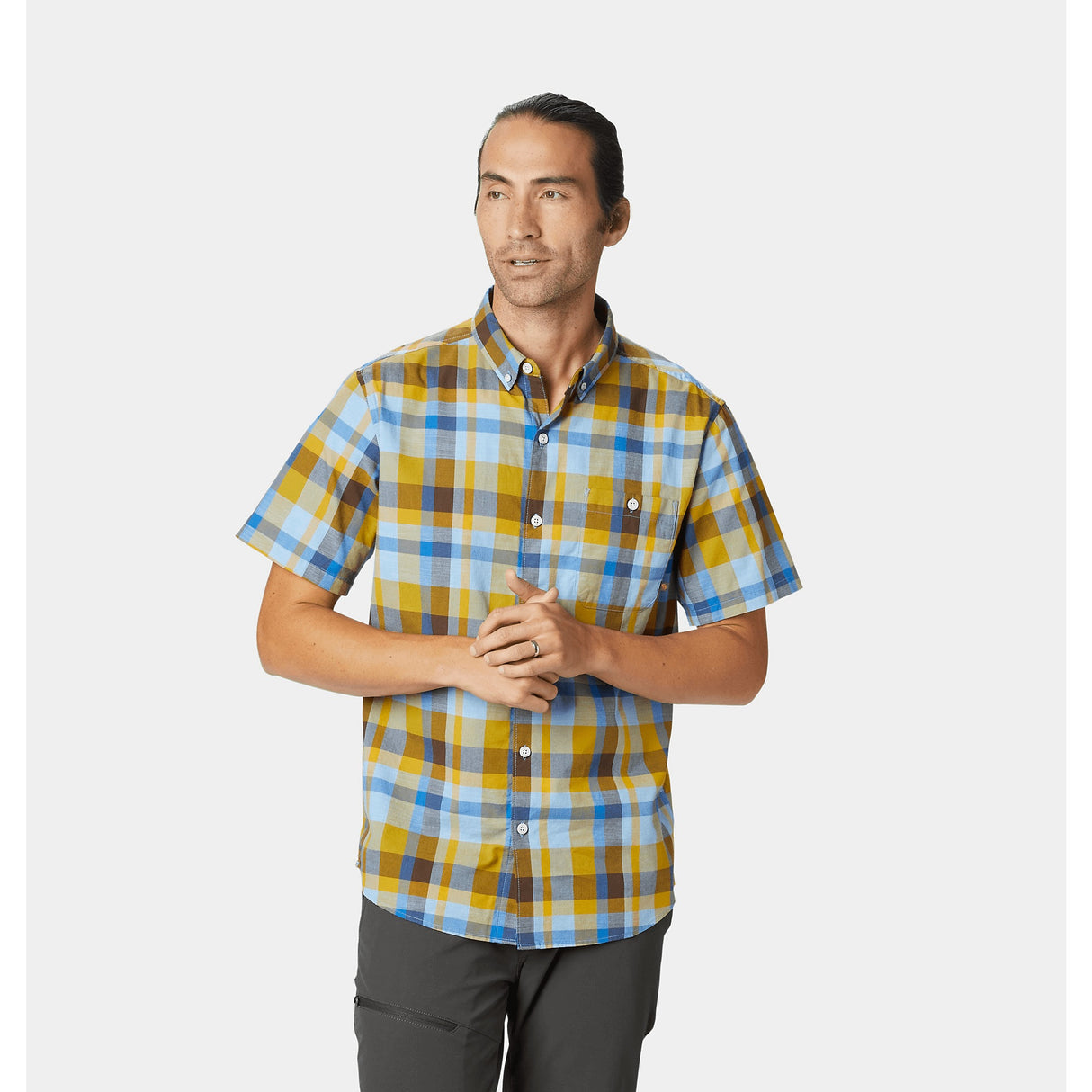 Mountain Hardwear Big Cottonwood SS Woven Mens Dark Citron S