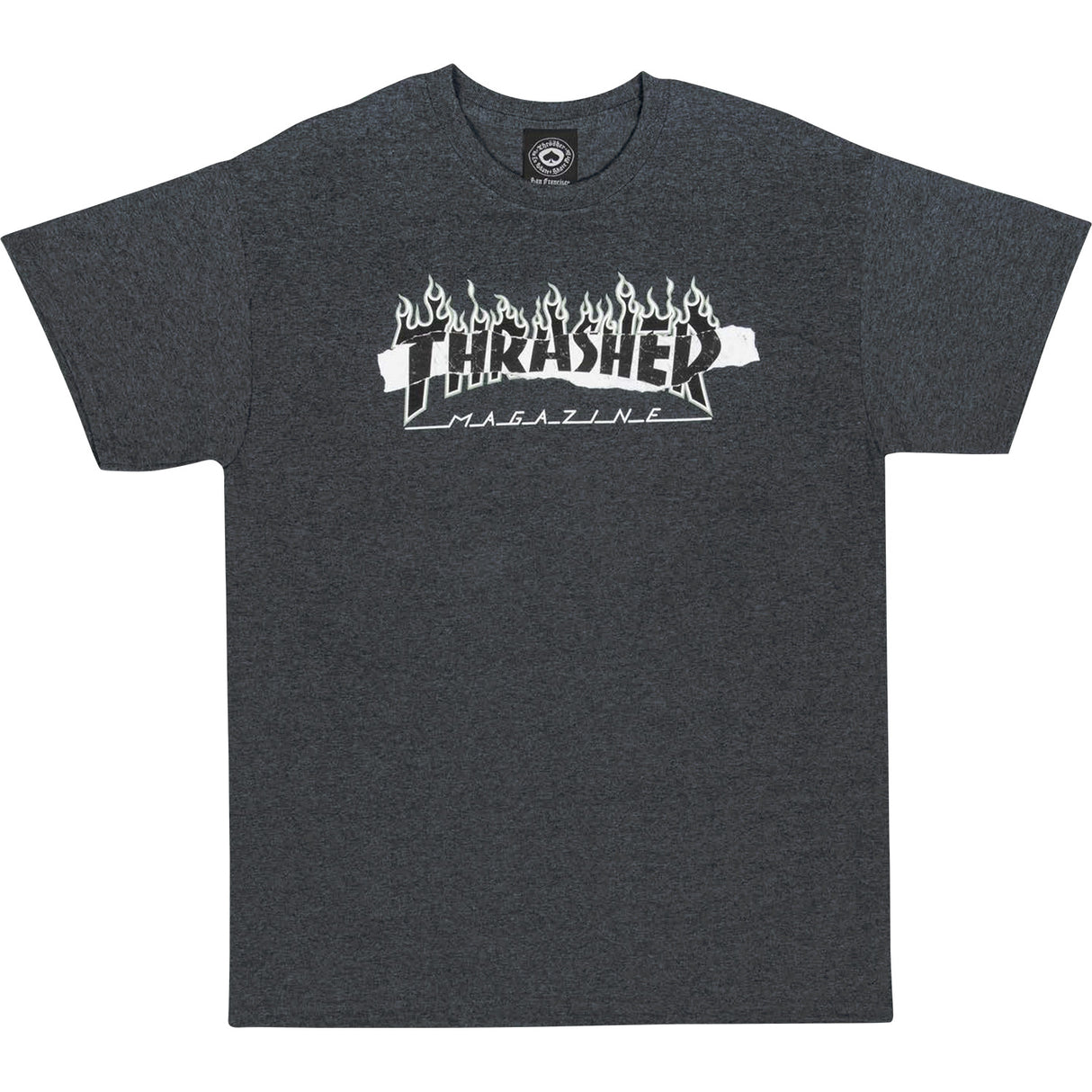 Thrasher Ripped SS TShirt Charcoal