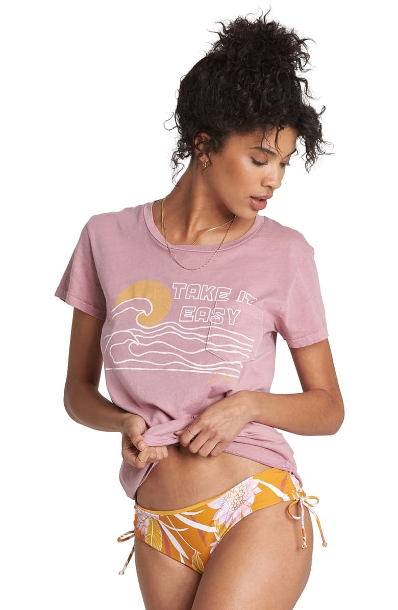 Billabong Take It Easy Tshirt Womens Soft Plum L