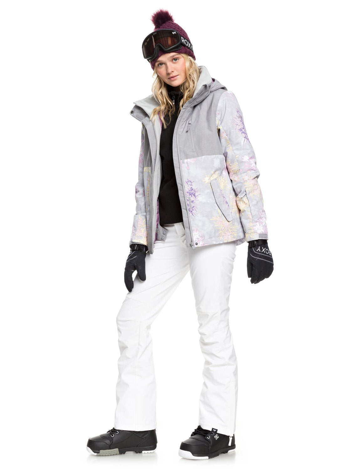 Roxy Jetty Block Snow Jacket Grey Micro Chip Edelweiss (SZH1) M