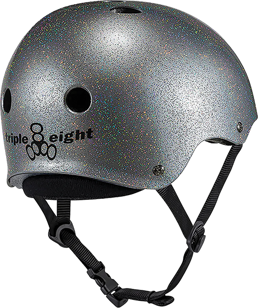 TRIPLE 8 CERTIFIED DEEP COVER HELMET L/XL-SILVER GLITTER