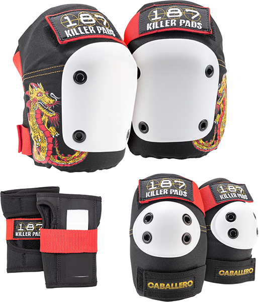 187 6-PACK PAD SET S/MEDIUM CABALLERO DRAGON BLK