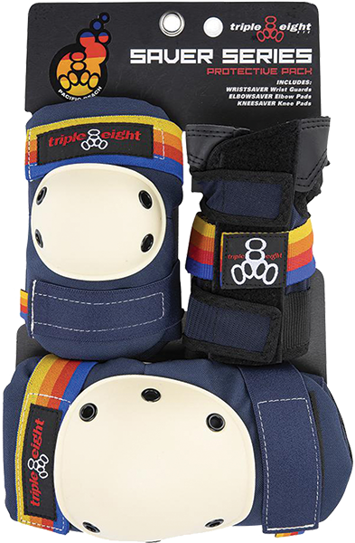 TRIPLE 8 SAVER 3/PK PADS MEDIUM PACIFIC BEACH NAVY