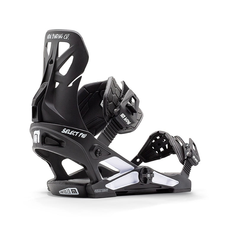 NOW Select Pro Snowboard Bindings Black White M