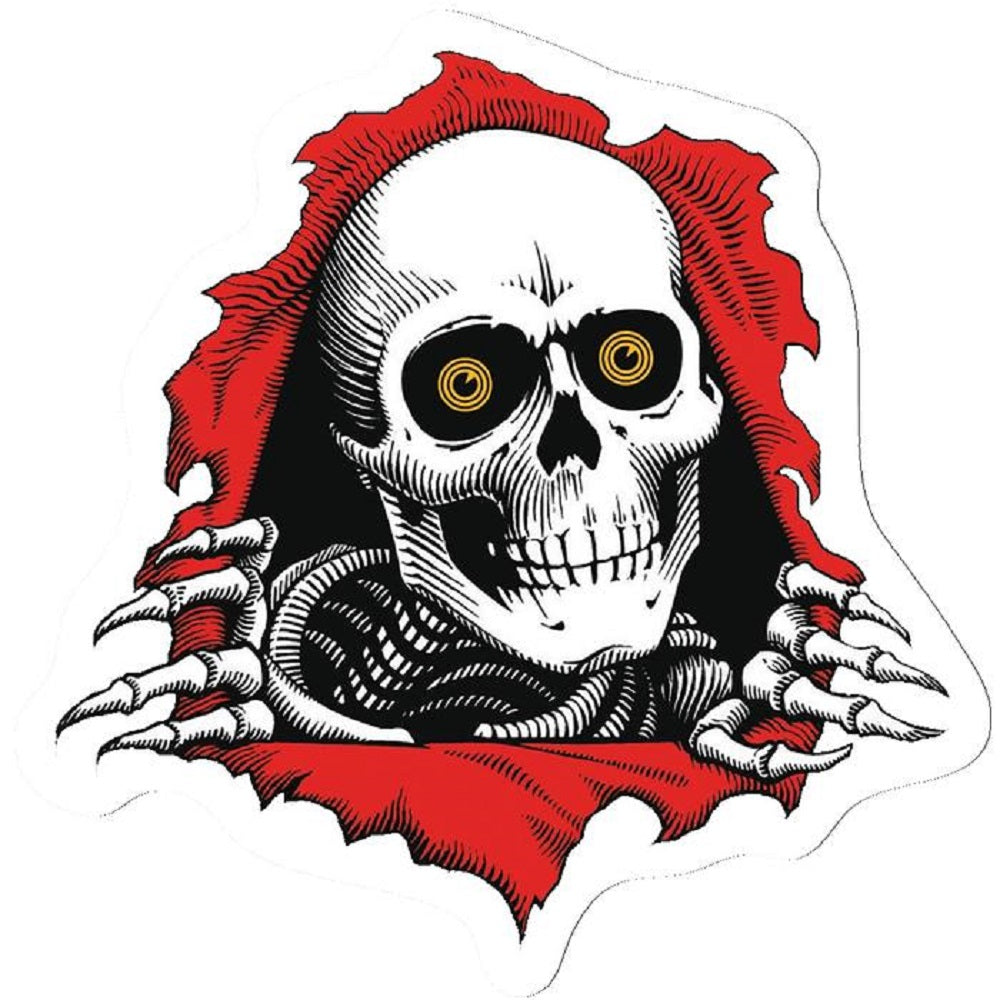 Powell Ripper Sticker Diecut Red White 3"