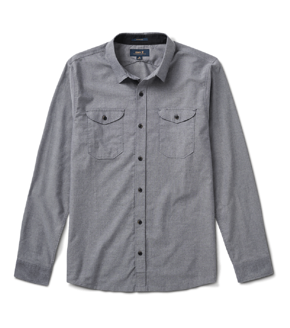Roark Well Worn Longsleeve Woven Dark Navy L