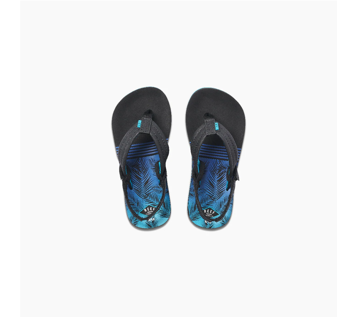 Reef Ahi Aqua Palms Sandals Kids Blue 2k-3k