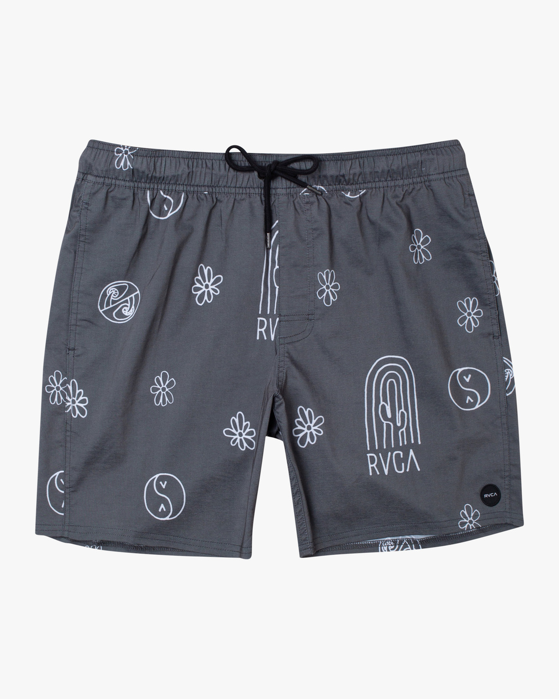 RVCA Barnes Elastic Trunks Mens Charcoal XL