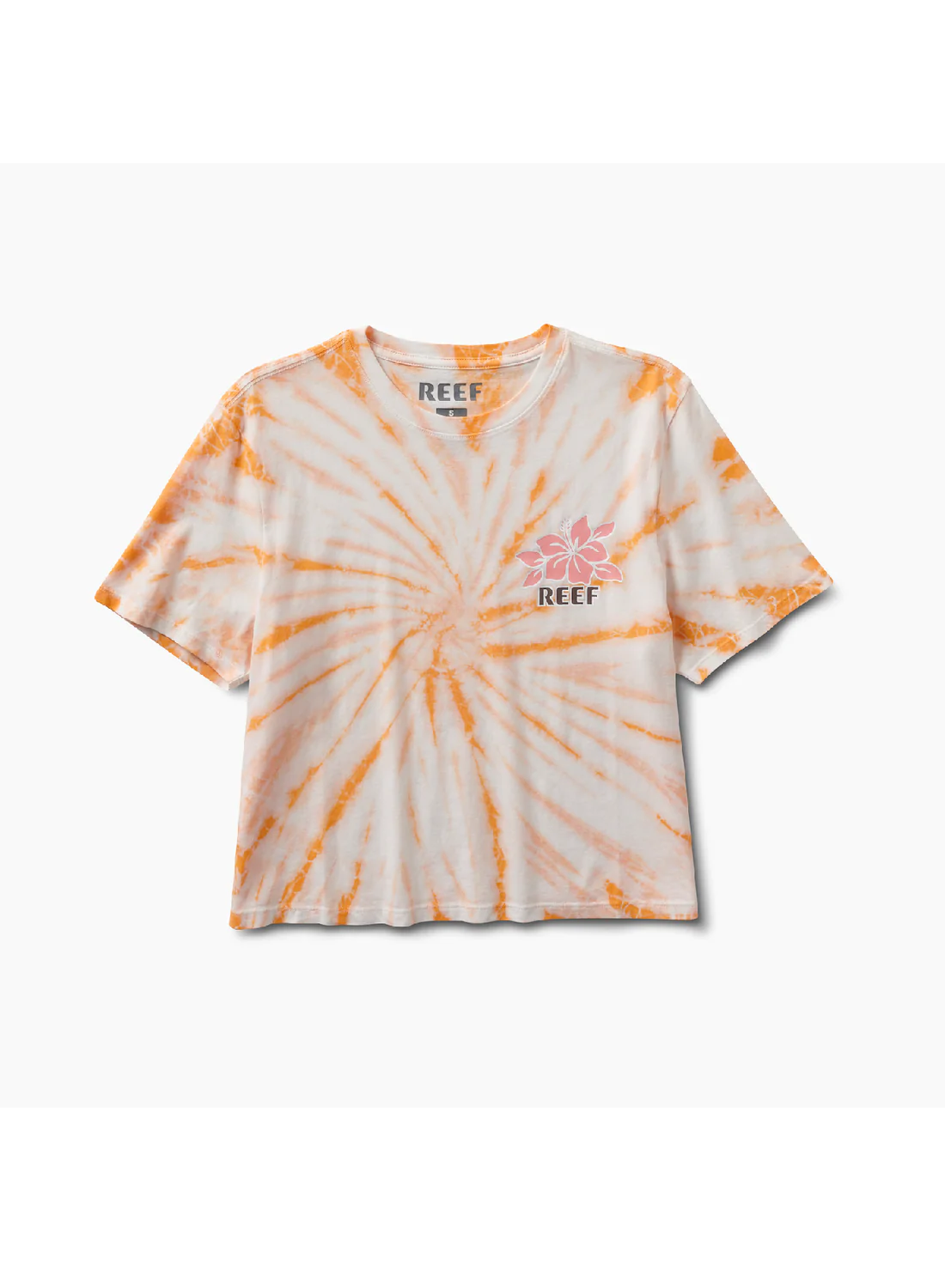 Reef Say Please Cropped T Womens Peach Tie Dye S