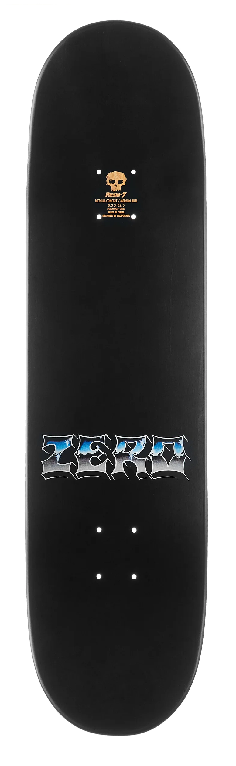 Zero Burman Chrome Skateboard Deck Black Yellow 8.5