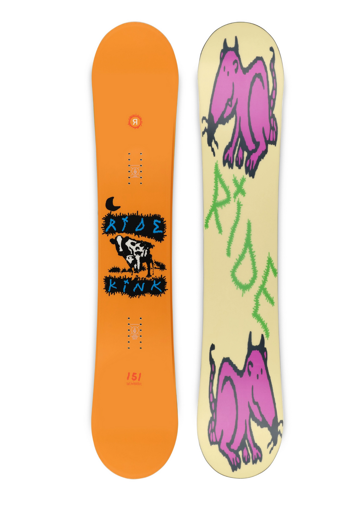 Ride Kink Snowboard 2025 Orange 147
