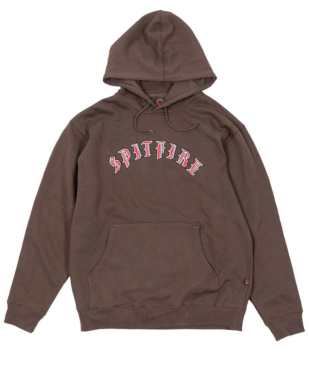 Spitfire Old English Logo Fill Hoodie Brown M