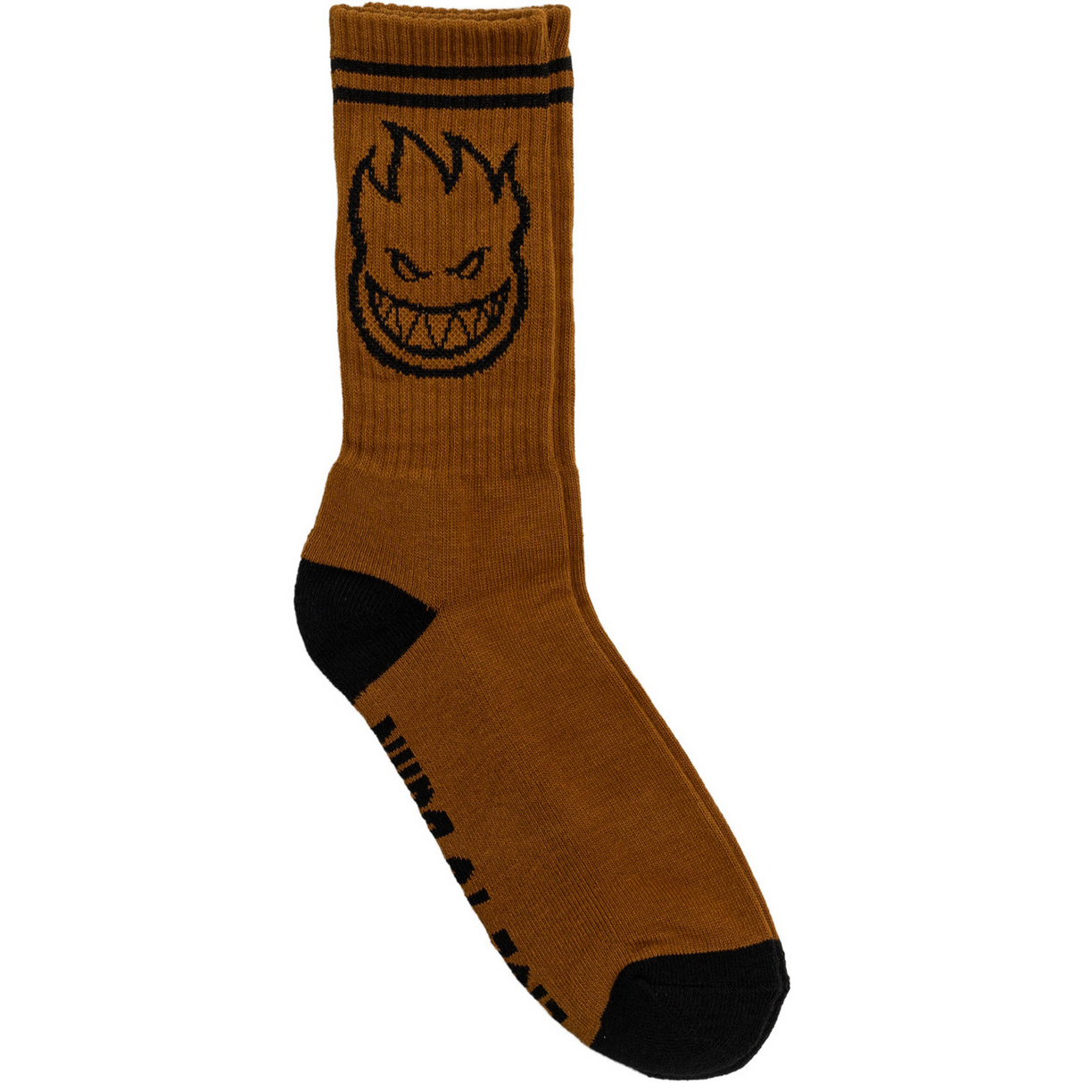 Spitfire Bighead Logo Stripe Socks Brown Black One Size
