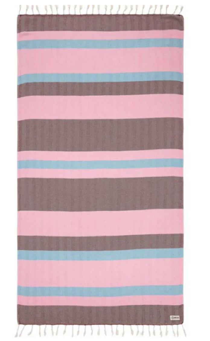 Sand Cloud Folly Stripe Towel Pink 37 x 67