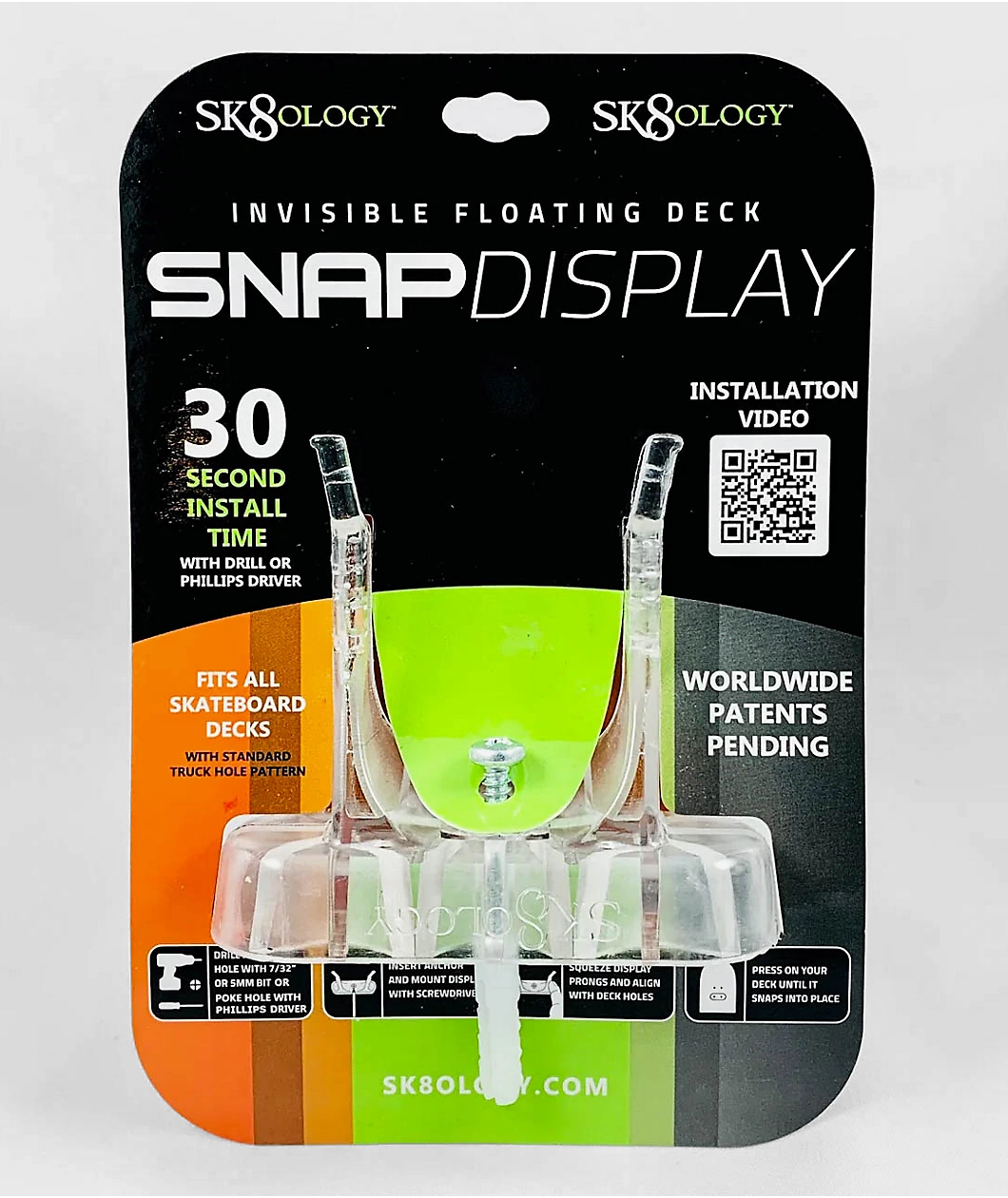 SK8ology Snap Deck Display Clear Clear