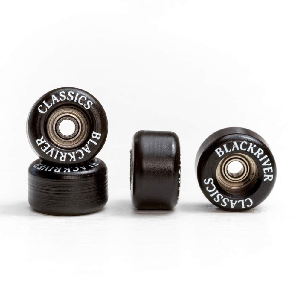 Blackriver Classics Pro Fingerboard Wheels Set Black White 7.5mm