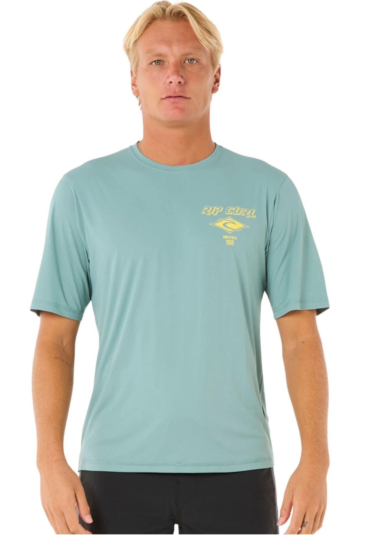 Rip Curl Icon SurfLite UPF Short Sleeve Mens Blue Lagoon S