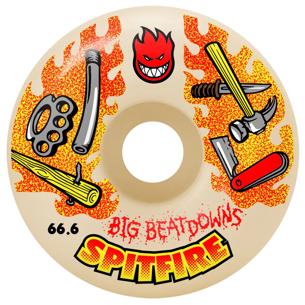Spitfire Beatdown Wheels F4 White Orange 62mm/99