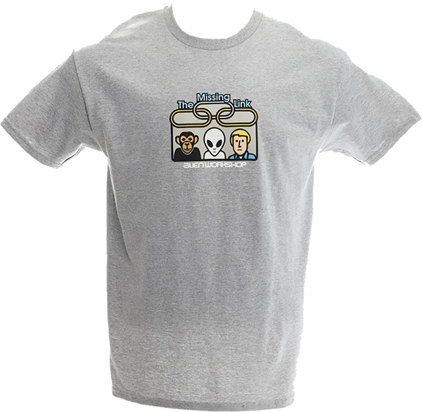 ALIEN WORKSHOP MISSING LINK SS TSHIRT XXLARGE HEATHER GREY