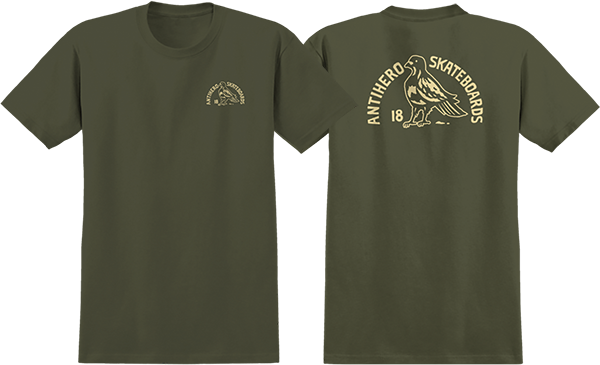 ANTI HERO CLUBHOUSE SS TSHIRT MEDIUM OLIVE/CREAM