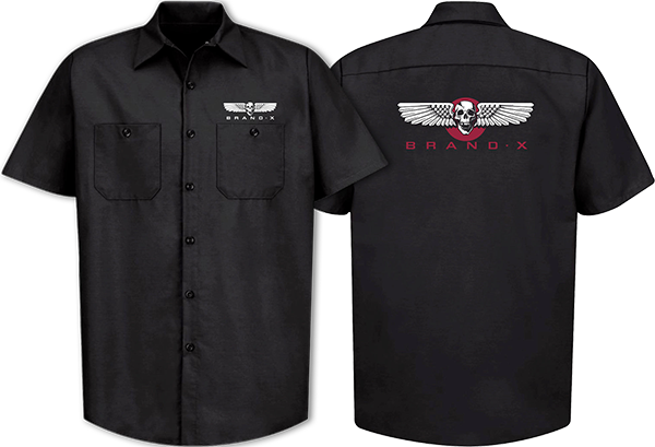 BRAND-X WINGS SS BUTTON UP WORK SHIRT MEDIUM BLK