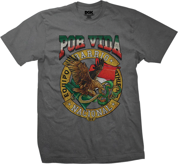 DGK NACIONAL SS TSHIRT LARGE-WASHED BLACK