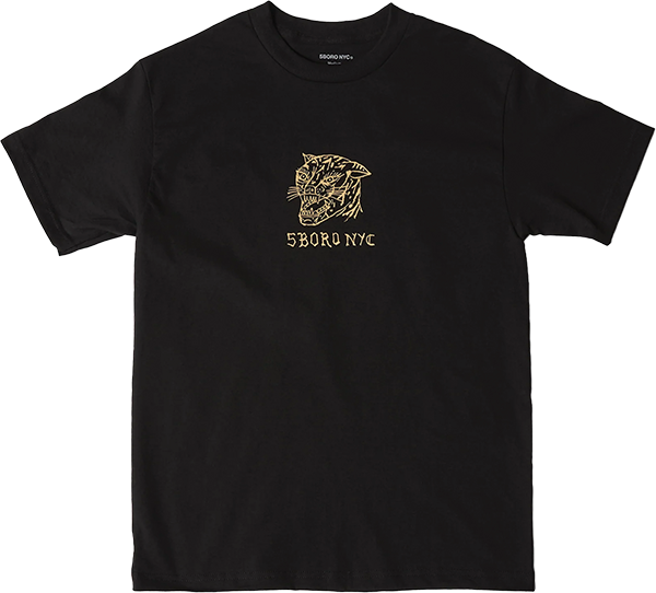 5BORO DEMON CAT SHORT SLEEVE TSHIRT SMALL BLACK/PEACH