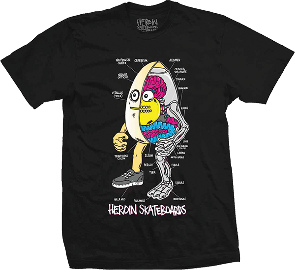 HEROIN ANATOMY OF AN EGG SS TSHIRT SMALL-BLK
