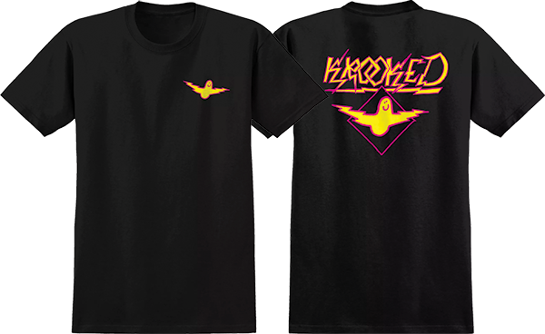 KROOKED BIRD LIGHTENING SS TSHIRT SMALL BLK/MAGENTA/YEL