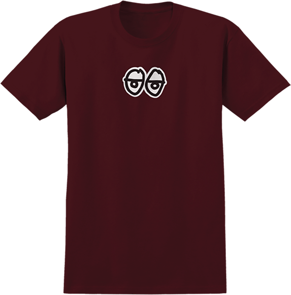 KROOKED EYES LG SS TSHIRT LARGE BURGUNDY/BLK/WHT