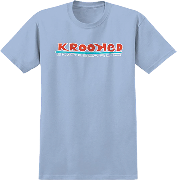 KROOKED SKATEBOARDIN SS TSHIRT SMALL LT.BLU/RED/WHT/BLU