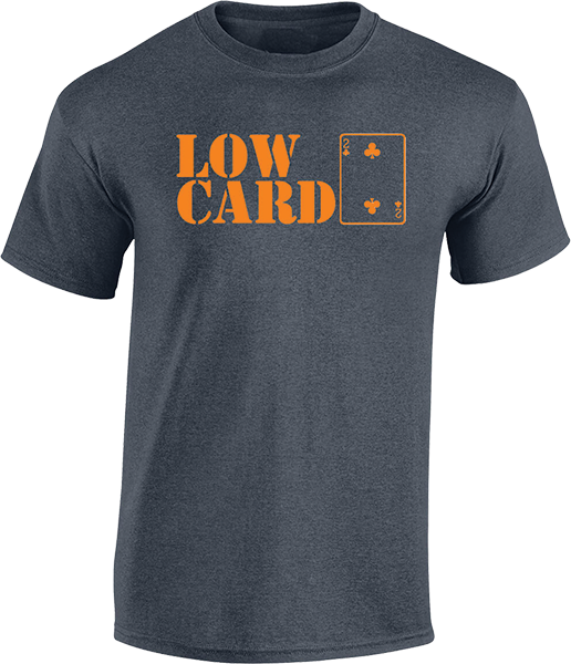 LOWCARD STACKED SS TSHIRT SMALL CHARCOAL HEATHER GREY/ORG