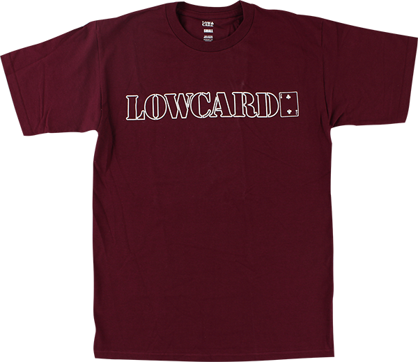 LOWCARD STANDARD LINE SS TSHIRT SMALL MAROON/WHT